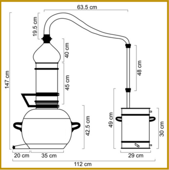 DESTILLEERKETEL 18 - KOLOM (LOS) - 50L
