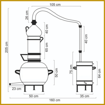 DESTILLEERKETEL 19 - KOLOM (LOS) - 100L