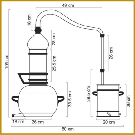 DESTILLEERKETEL 16 - KOLOM (LOS) - 20L