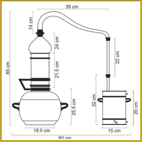 DESTILLEERKETEL 15 - KOLOM (LOS) - 10L