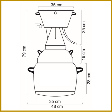 DESTILLEERKETEL 26 - STOOM - 20L