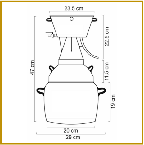 DESTILLEERKETEL 24 - STOOM - 5L